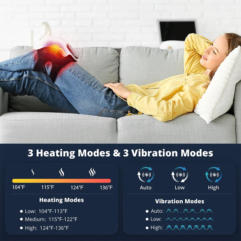 Electric Heating Massage Knee Pad Wireless Heated Knee Massager Temperature Hot Compress Vibration Massage