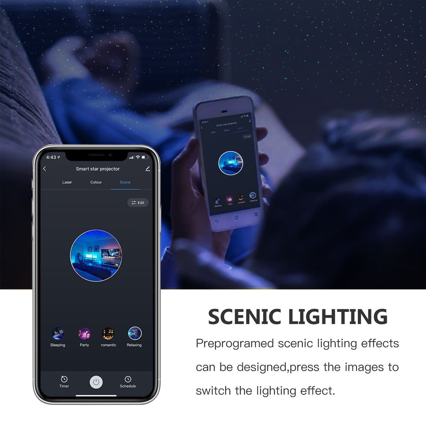 Tuya Smart WiFi APP Control Starry Sky Dazzling Starry Night Light LED