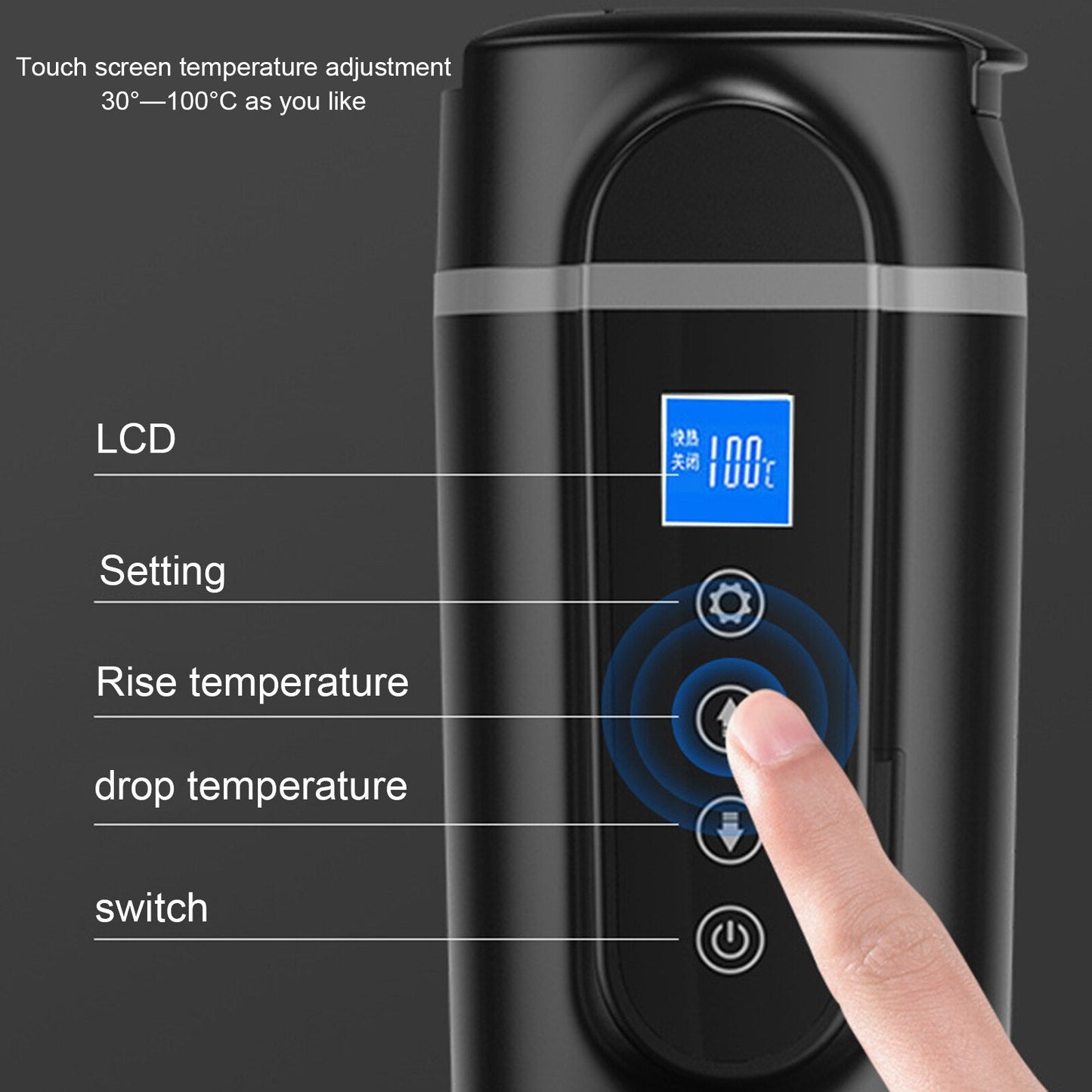 Car Heated Smart Kettle With Temperature Control