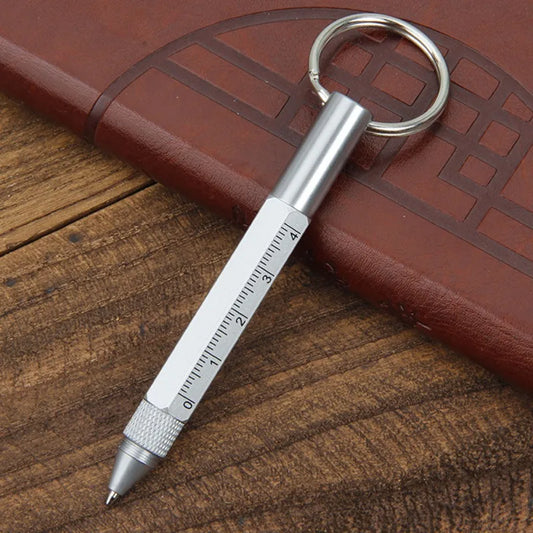 6 In 1 Small Ballpoint Rotating Metal Screwdriver Keychain